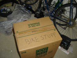 A box full of bicycle crap A box full of bicycle crap